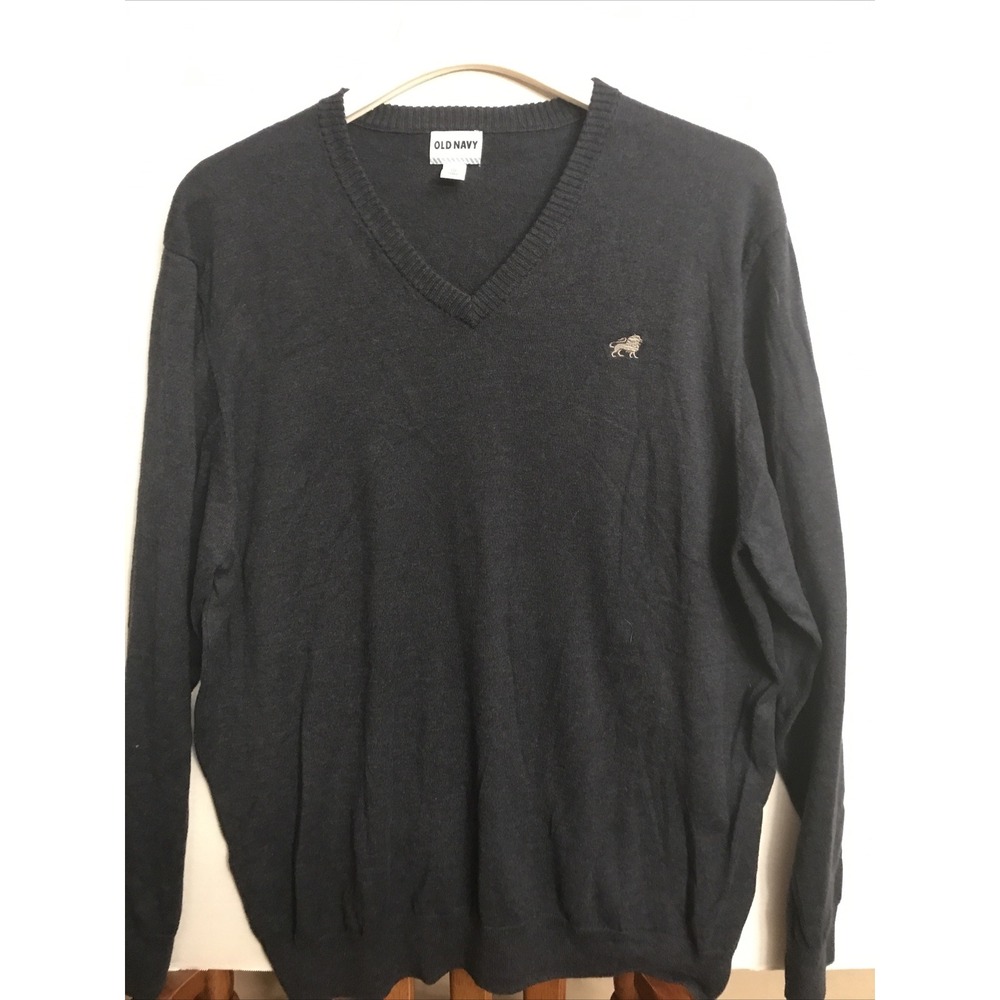 Old Navy XXL V Neck Charcoal Pull Over Long Sweater Top